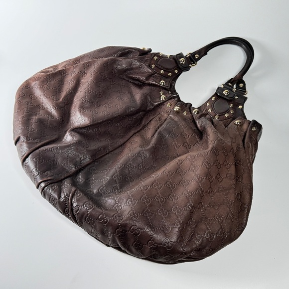 Gucci Guccissima Pelham Leather Studded Large Shoulder Bag - Picture 8 of 15